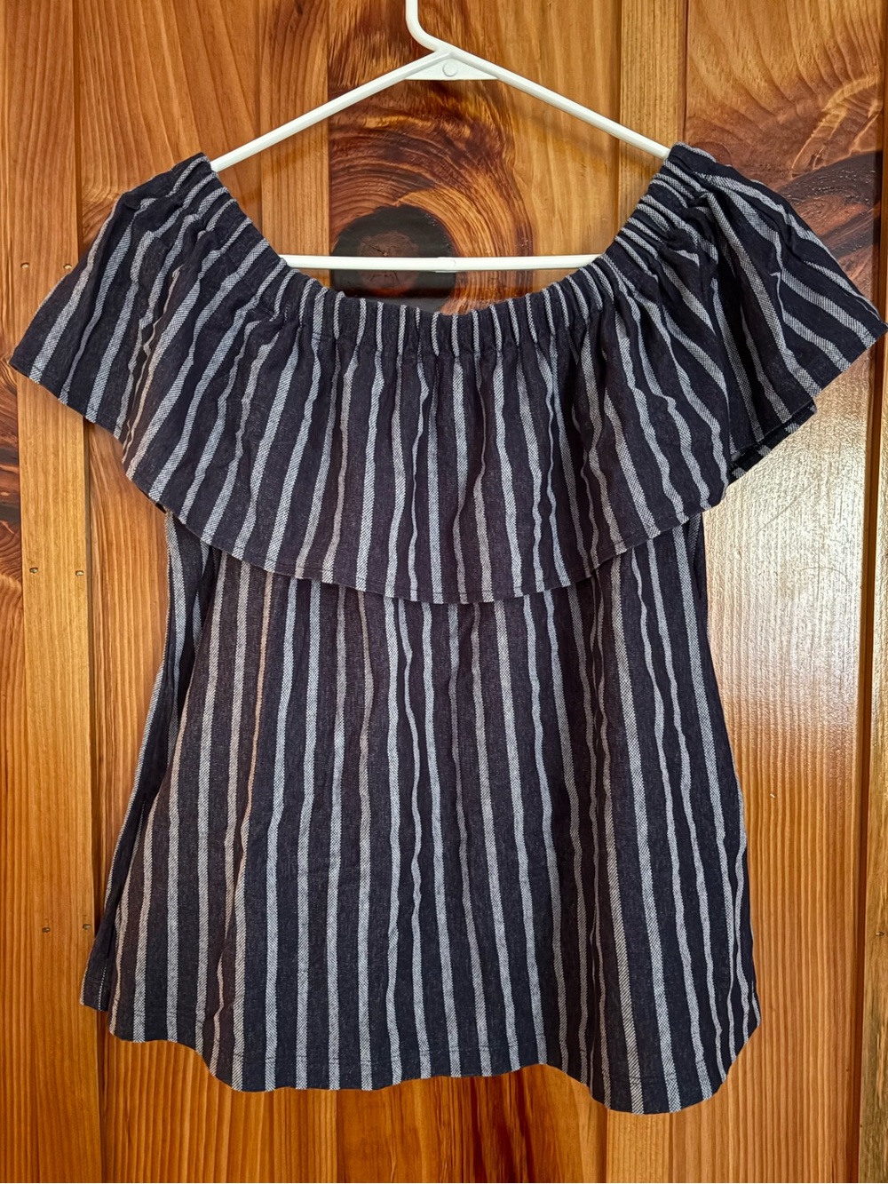 Banana Republic Off Shoulder Feminine Coastal Cowgirl Boho Stripe Size Med